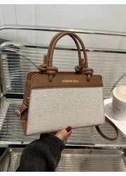 Simple Commuter Bag Color Block Handbag For Women New Fashion Large Capacity Shoulder Messenger Bag Stylish Best Mothers Day Gifts Women