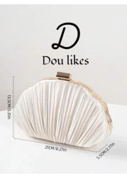 New Luxury Party Clutch Bag Shell Shaped Design Wrinkle Style Evening Bag Lady Handbag For Ceremony
