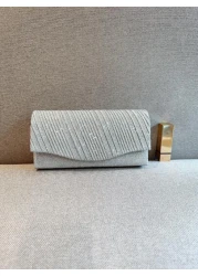 Moonlit EveBag Glamorous Elegant Exquisite Quiet Luxury Sequin Luxury Shiny Portable Mini Glitter Flap Square Bag Evening Bag Dinner Bag For Party Girl Woman Bride Perfect For Party Wedding Prom Dinne