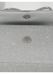 حقيبة مسائية صغيرة للنساء مزخرفة بالترتر والراين اكسسوار فيونكة كبيرة، حقيبة جذابة للسهرات والحفلات والزفاف