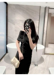 Lightweight Business Casual Rhinestone Decor Bucket Bag Mini Drawstring Design Clear Bag Pearl Bag Evening Bag Dinner Bag Glamorous Elegant Exquisite Quiet Luxury Rhinestone For Party Girl Woman Bride