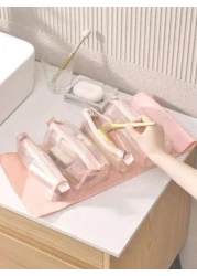 1pc Women s Waterproof 4 In 1 Travel Toiletry Bag Detachable Makeup Bag Cosmetic Pouch Pink Bathroom Bag Storage Bag Makeup Brush Holder Portable Compartment For Cosmetics Makeup And Lipstick Great Fo