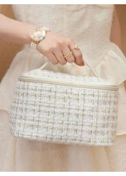 حقيبة يد أنيقة للمساحيق والمكياج، مُنظم حقيبة المساحيق، حقيبة المستلزمات الشخصية، حقيبة مساحيق للسفر، حقيبة