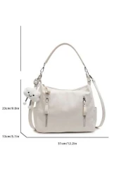 Matte Finish Large Capacity Fashion Versatile Shoulder Bag Elegant Beach Tote Handbag Shopping Bag