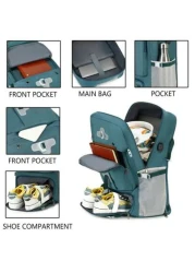 Spacious Lightweight Travel Backpack Hiking Backpack With Wet Dry Separation Outdoor Hiking Backpack With USB Multi Function Water Resistant Contrast Color Backpack Luggage Backpack For School And Tra