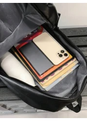 Men s Simple Functional Backpack Large Capacity Water Repellent Oil Wax Leather Material Multi Compartment And Multi Compartment Wear Resistant Backpack Sponge Buffer Zone On The Back Widened Comforta