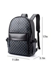 Men s Fashionable Handbag Classic Large Capacity Computer Backpack For Students Durable And Scratch Resistant Can Hold Files And Office Supplies Business Commute PU Leather Minimalist Style Suitable G