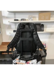 14 7inch Laptop Backpack Large Capacity Rucksack For School Teenagers Boys Men PU Leather Backpacks Male Schoolbag