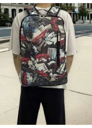 Seal Print Fashion Backpack Stylish Large Capacity Pockets Unisex Backpack Essential For Valentine s Day Travel Autumn Winter