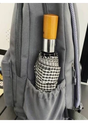 حقيبة ظهر سعة عالية للمراهقين ، حقيبة مدرسية كاجوال من النايلون مع حزام قابل للتعديل ، أغلاق بسوستة ، بطانة من