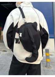 peach tree Shark Printed Backpack Stylish Simple Suitable For High School College Students Couples Commuting Travel Back To School Multi Pocket Lightweight Peach Tree Brand Ideal Gift For Men For Hall