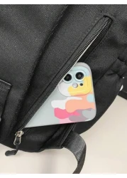 Large Capacity Men s Backpack Stylish And Simple With Multiple Pockets Suitable For Students Versatile Letter Print Commuting Unisex