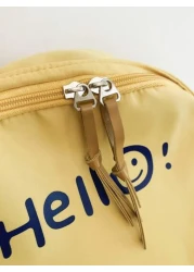 New Solid Color Large Capacity Letter Printed Backpack Fashionable And Versatile Casual Student Classroom Commuter Backpack Unisex