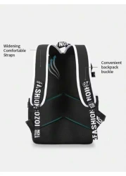 Digital Print Backpack High School College Student Bookbag Contrast Color Casual Versatile Backpack With Large Capacity Multiple Compartments Brand Lightweight Suitable For Men Laptop Sports Travel Us