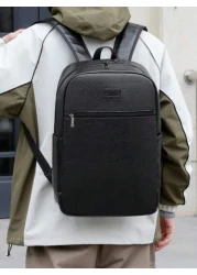 Faux Leather Vintage Backpack Slim 15 6 Inch Laptop Bag Casual Travel Daypack Brown Black Vacation School Summer Water Proof Carry On PU Leather Business Casual Black Husband Purse Holiday Computer Bl