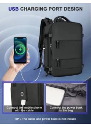 Floless Travel Backpack Work Bag Carry On Hand Luggage Water Resistant Business Large Daypack Weekender Bag Slim Laptop Backpack With USB Charging Port College Bag Computer Bag Gifts Fits 15 6 Inch No