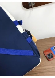 New Fashionable Large Capacity Color Blocking Versatile Large Capacity Backpack Korean Version Multi Pocket Commuting Backpack