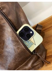 Backpack Flap Backpack Leather Backpack Large Capacity Oversized For Business Office Supplies Outdoor PU Leather Business Vintage Solid Color Men Gifts