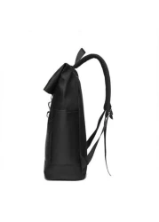 1pc Men s Backpack New Fashion Roll Top Flap Double Strap Backpack Large Capacity Business Casual Sports Outdoor Travel Waterproof Nylon Solid Color Music Festival Gift