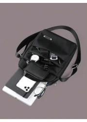 حقيبة كتف رجالية قطعة واحدة ، حقيبة عبر الجسم قماش أكسفورد عادي متعددة الطبقات ، حقيبة للجانب للرجال ، حقيبة م