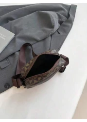 Fashionable Men s Casual Plaid Shoulder Sports Sling Bag Personality Small Square Men s Bag Business Personality Shark Mouth Anime Luxury Bags