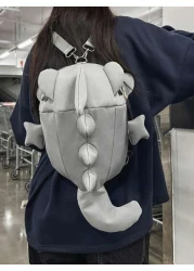 peach tree Shark Design Backpack Casual Shoulder Bag Suitable For High School College Students Couples Travel Sports Commuting Multi Pocket Lightweight Peach Tree Scream Bag Suitable For Halloween Chr