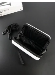 Compact Suitcase Messenger Bag Hard Shell Shoulder Bag Crossbody Bag Lightweight For Back To School College Travel Water Resistant PVC Material Minimalist Casual Style Gifts For Boyfriend Sling Bag Fa