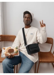 حقيبة كتف متعددة الوظائف مقاومة للماء بشعار للرجال للاستخدام في كل الفصول، حقيبة صدر، حقيبة خصر، حقيبة سفر، ح