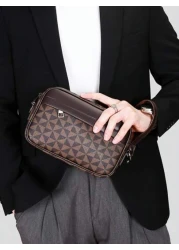 Men s Diagonal Shoulder Strap Messenger Bag Simple Fashion Handheld Zipper Closure Bag Suitable For Men s Daily Use And Travel Can Be Worn Diagonally Or As A One Shoulder Bag