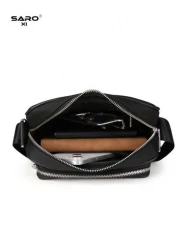 saroxi حقيبة كتف رجالية قطعة واحدة ، حقيبة رسول ذات جيب جانبي ، حقيبة متداخلة ، حقيبة مربعة ، متعددة الوظائف ، مقا