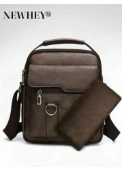 حقيبة كروس بادي رجالية قابلة للقلب، حقيبة كتف من جلد PU مقاوم للماء، حقيبة كتف مضادة للسرقة خفيفة الوزن للعمل و