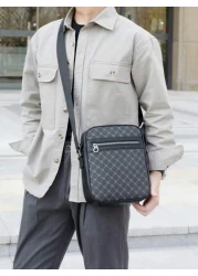 Messenger Bag For Men PU Leather Crossbody Shoulder Bag With Side Strap Vintage Style Daily Office Business Bag Suitable For Work Travel Gift For Men