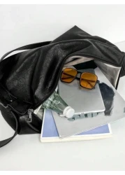 Minimalist Solid Color Retro Messenger Bag Casual Crossbody Tote Shoulder Bag Commuter Travel School College Gift Christmas Gifts Christmas Winter Fall Men Bag Sling Bag Cross Body Bag Gifts Thanksgiv