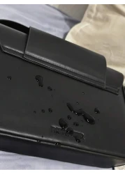 peach tree Men s Box Shaped Crossbody Bag Shoulder Bag Square Bag Business PU Waterproof Flap Bag Wallet