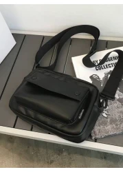 حقيبة كتف رجالية كبيرة السعة ومقاومة للبلى ، مزودة بسحاب ناعم غير عالق ، مناسبة للتنقل والدراجة الخ