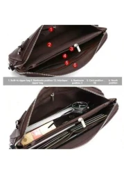 Large Men s Leather Long Wallet Handbag For Travel Passport Business Mobile Phone Credit Card Anti Theft Password Lock Casual Clutch Christmas Gifts Winter Christmas Men Bag Bag For Men Men Wallet Han