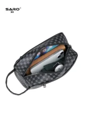 saroxi حافظة يد/معصم ذات سعة كبيرة للرجال، موضة عصرية للسفر والرحلات الخارجية، تخزين كبير محمول، بتصميم بسيط وأن