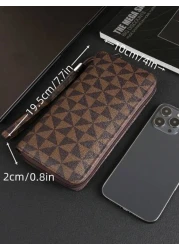 HOVI'S حقيبة اليد الرجالية الأنيقة والبسيطة، كبيرة السعة، متعددة فتحات البطاقات، حقيبة رسغ محمولة، هدية رائعة ل