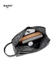 saroxi Men s Large Capacity Clutch Wallet Handheld Wrist Bag Casual Fashion Clutch Bag For Travel Work Commute Scratch Resistant Lightweight Black Color Suitable Gift For Husband Boyfriend Men Luxury