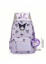 Sanrio حقيبة ظهر Sanrio، حقيبة مدرسية كاواييه أنيقة ، حقيبة ظهر ملونة للفتيات ، حقيبة خارجية قابلة للطي سعة كبيرة