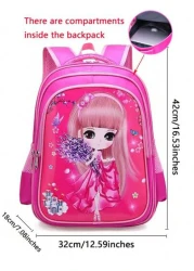 1pc Cute Easter Bunny Backpack Adorable Princess School Bag Cartoon Bookbag Large Capacity Student Backpack