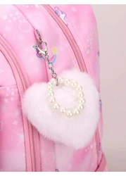 Large Capacity Shockproof Multi Layer Children s Backpack Waterproof Schoolbag With Pendant Decoration Printed Unicorn Pattern Shoulder Bag