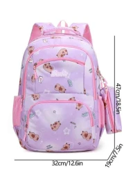 Capybara Student Backpack For Middle School And High School Girls With Camouflage Print Large Capacity Leisure Double Shoulder Bag For Primary School Students
