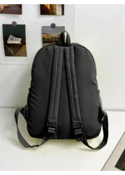 1 Pc Back To School Causal Preppy School Bag Durable Nylon Spacious Multiple Pockets High Capacity With Laptop Compartment Zipper Backpack Purse Solid Color School Backpack Lightweight Bookbags Portab