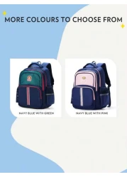 حقيبة ظهر مدرسية للأطفال بتصميم كرتوني بأشرطة قابلة للتعديل، سعة كبيرة 16*12*5 بوصة، مع جيوب وحجرات، أنيقة وعصري