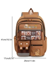 1 Cute Giant Kapibara Pattern Contrast Color Backpack Suitable For Teenagers Large Capacity Lively Student Bag With Multiple Pockets Fashion School Bag Handbag Personalized Lightweight School Backpack