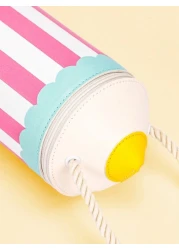 قطعة واحدة حقيبة كتف وحقيبة جسم بشكل قلم رصاص كرتوني إبداعي للأطفال البنات