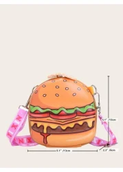 2025 New Summer Personalized Creative Quirky Cute Hamburger Bag Crossbody Bag Niche Unique Super Good Looking Small Bag