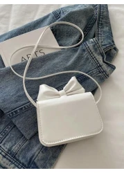 1 قطعة حقيبة كتف ثلاثية الأبعاد مطبوعة بنقاط بولكا دوت ، لون الفتيات ، تصميم بسيط ، حقيبة مربعة صغيرة للموسم ال