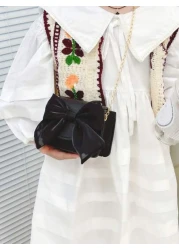 1pc Fashion Children s Bag Girl Bow Crossbody Bag Cute Princess Style Coin Purse Pu Material Magnetic Buckle Closure With A Sweet Bow Pattern Crossbody Bag Suitable For Girls To Go Shopping Attend Par